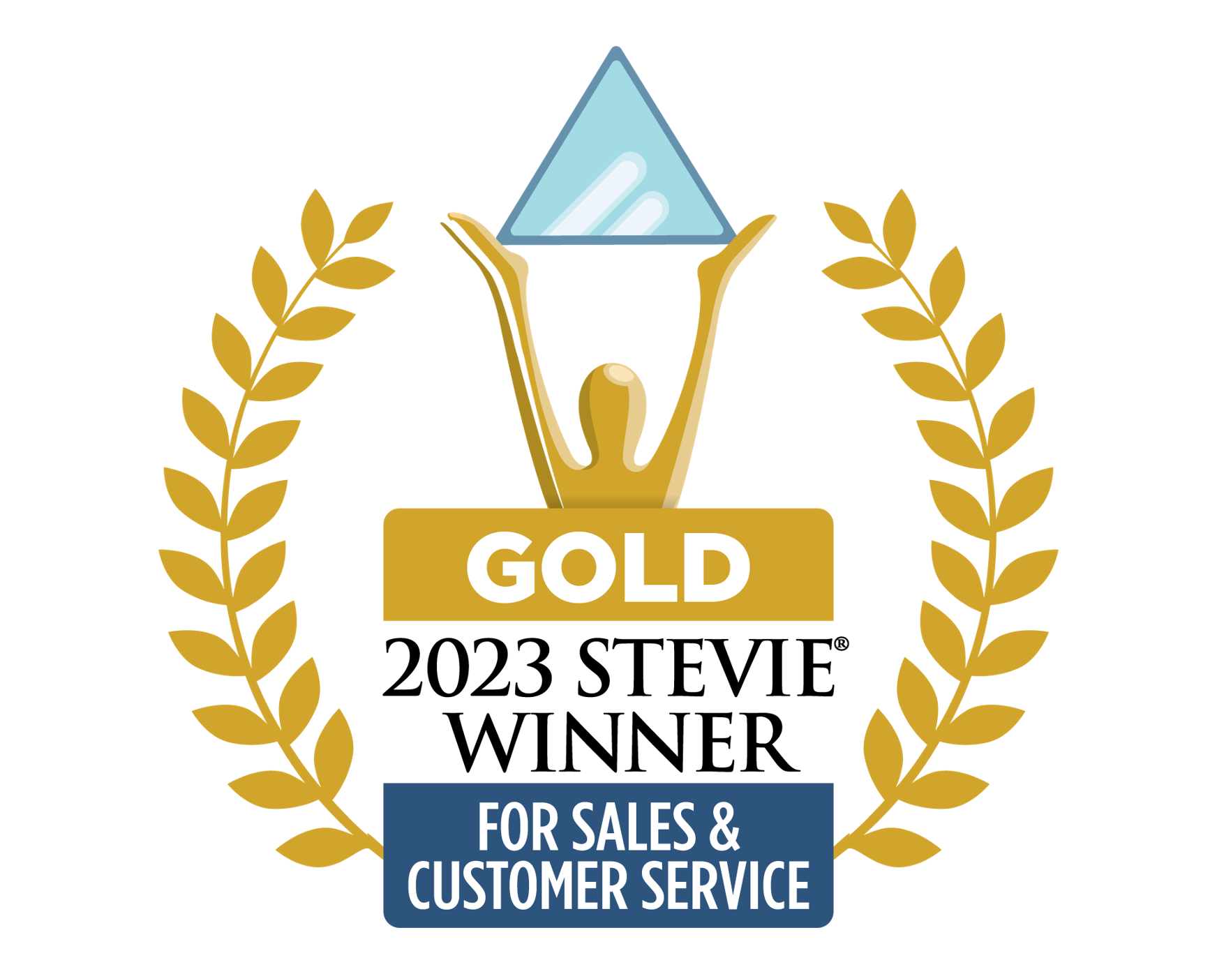 2023 Gold Stevie Award for Sales and Customer Service Banner